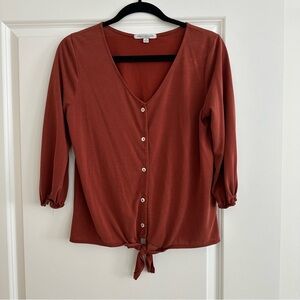 Women's Rust Button-Down Top